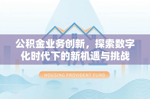 洪梅公积金业务创新，探索数字化时代下的新机遇与挑战
