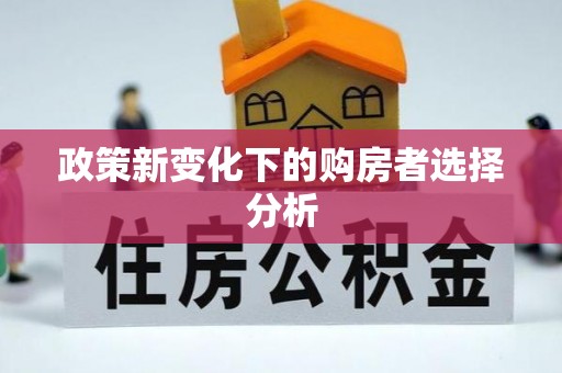 洪梅政策新变化下的购房者选择分析
